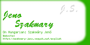 jeno szakmary business card